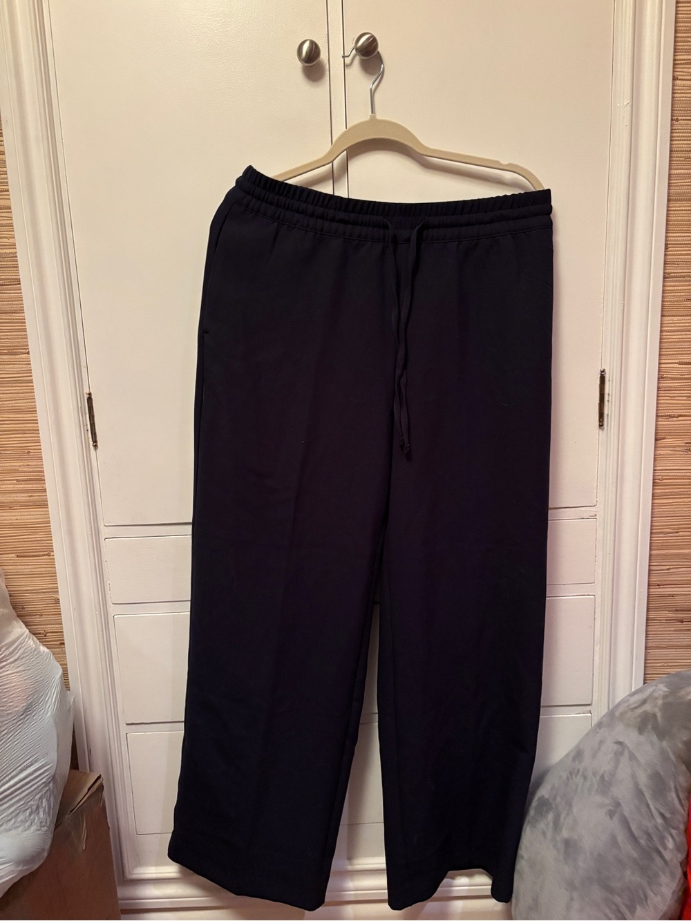 Banana Republic Women’s Straight Mid-Rise Navy Drawstring Casual Work Pant